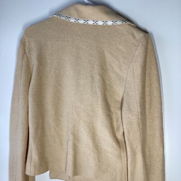 St. John Collection Beige Gold Button Cardigan Jacket Size 10 Elegant Knit - Picture 5 of 16